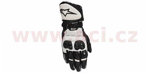 rukavice GP PLUS R, ALPINESTARS - Itálie (černé/bílé)